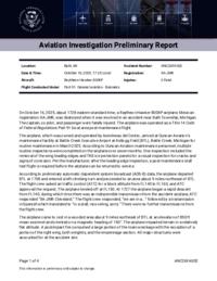 Battle Creek-WK Kellogg Regional Airport, MI (BTL/KBTL) → Battle Creek-WK Kellogg Regional Airport, MI (BTL/KBTL) — crash photo